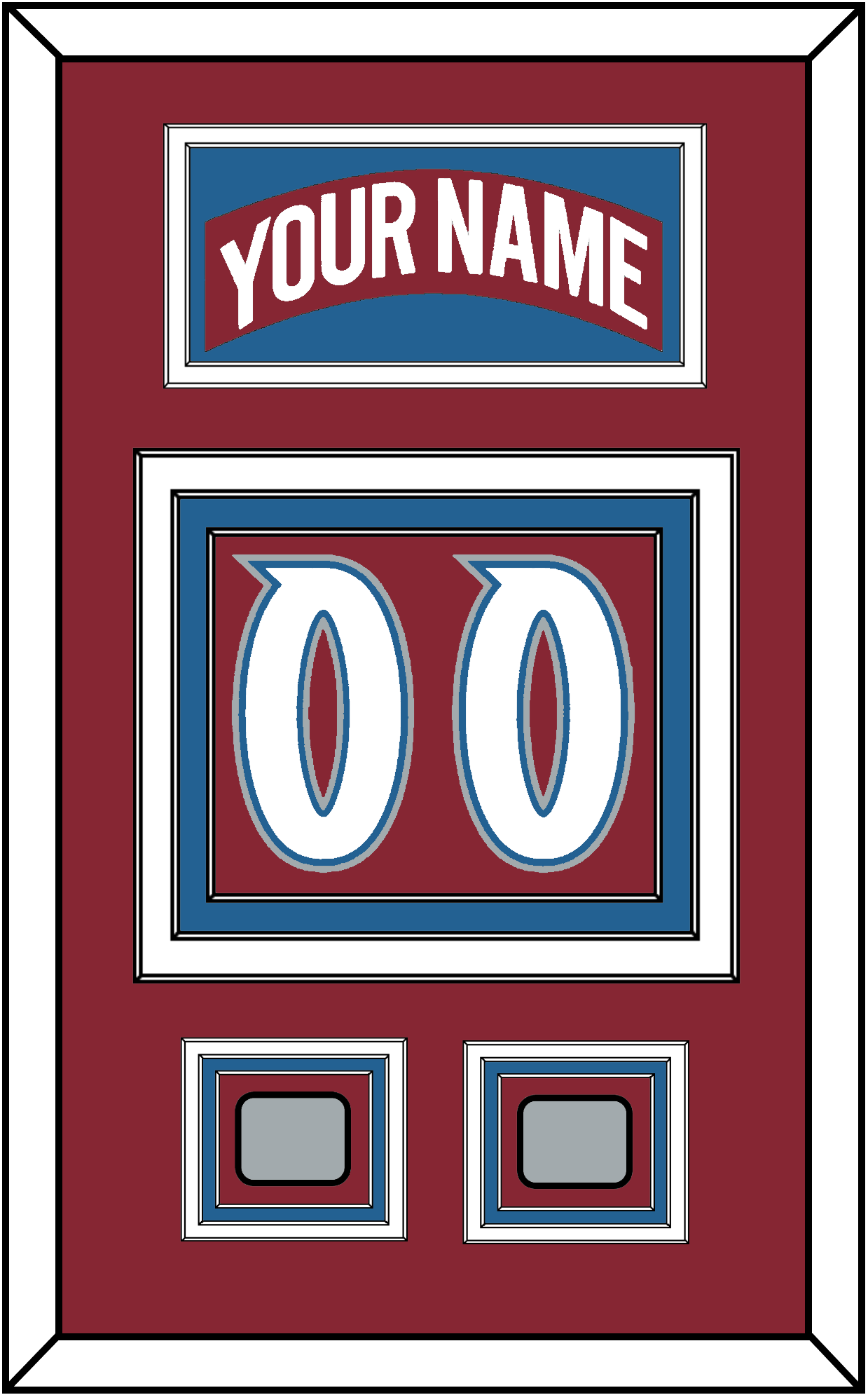 Colorado Nameplate & Number (Back) With 2 Stanley Cup Finals Patches - Road Burgundy (1995-1996) - Premier Tier 3
