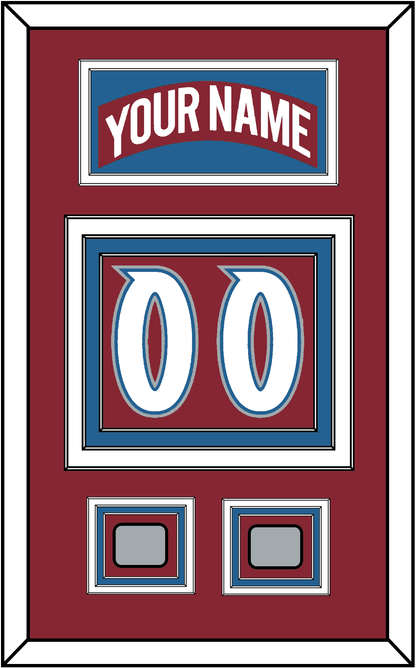 Colorado Nameplate & Number (Back) With 2 Stanley Cup Finals Patches - Road Burgundy (1995-1996) - Premier Tier 3