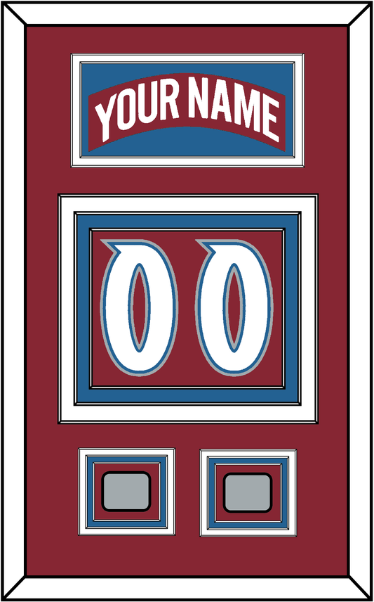 Colorado Nameplate & Number (Back) With 2 Stanley Cup Finals Patches - Road Burgundy (1995-1996) - Premier Tier 3
