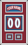 Colorado Nameplate & Number (Back) With 2 Stanley Cup Finals Patches - Road Burgundy (1995-1996) - Triple Mat 3