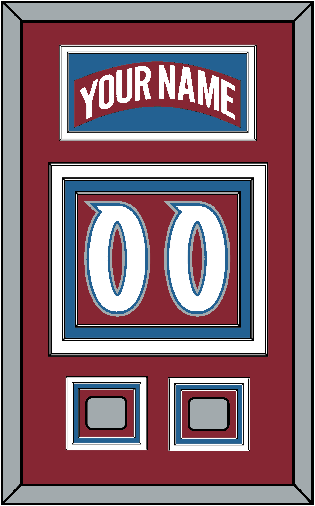 Colorado Nameplate & Number (Back) With 2 Stanley Cup Finals Patches - Road Burgundy (1995-1996) - Premier Tier 3
