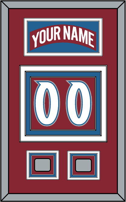 Colorado Nameplate & Number (Back) With 2 Stanley Cup Finals Patches - Road Burgundy (1995-1996) - Premier Tier 3