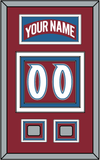 Colorado Nameplate & Number (Back) With 2 Stanley Cup Finals Patches - Road Burgundy (1995-1996) - Triple Mat 3