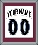 Colorado Nameplate & Number (Back) Combined - Home White (1999-2001) - Single Mat 1