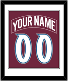 Colorado Nameplate & Number (Back) Combined - Road Burgundy (1999-2001) - Single Mat 1