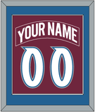 Colorado Nameplate & Number (Back) Combined - Road Burgundy (1999-2001) - Single Mat 2
