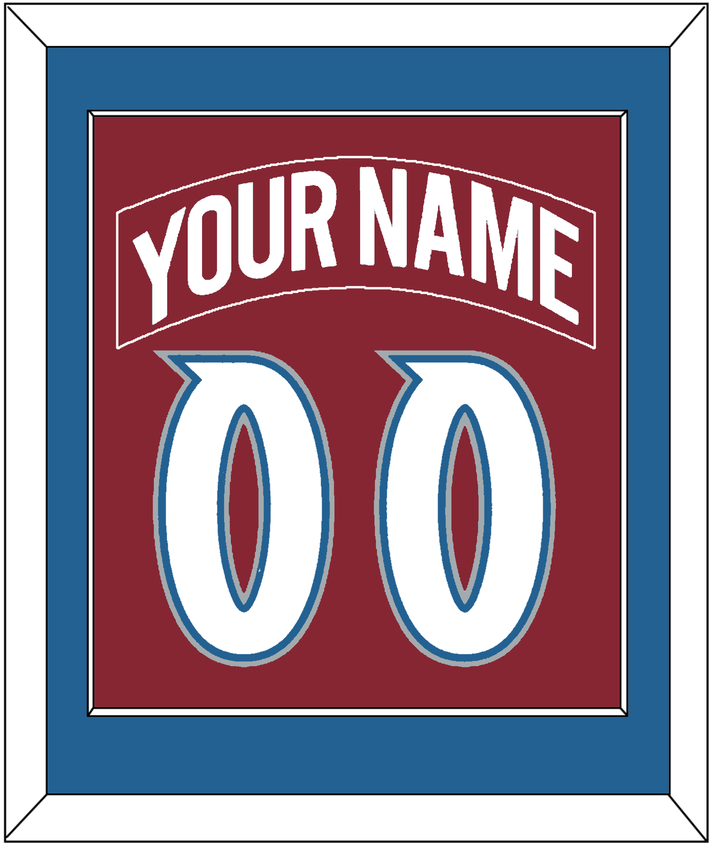 Colorado Nameplate & Number (Back) Combined - Road Burgundy (1995-1996) - Essential Tier 2