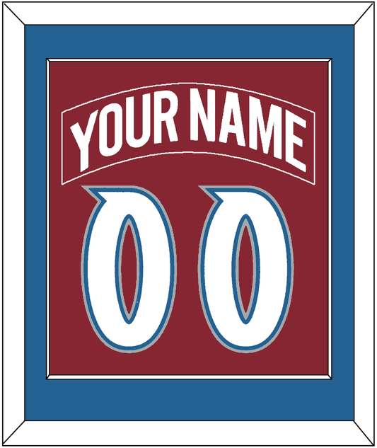 Colorado Nameplate & Number (Back) Combined - Road Burgundy (1995-1996) - Essential Tier 2
