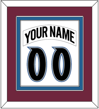 Colorado Nameplate & Number (Back) Combined - Home White (1999-2001) - Signature Tier 2