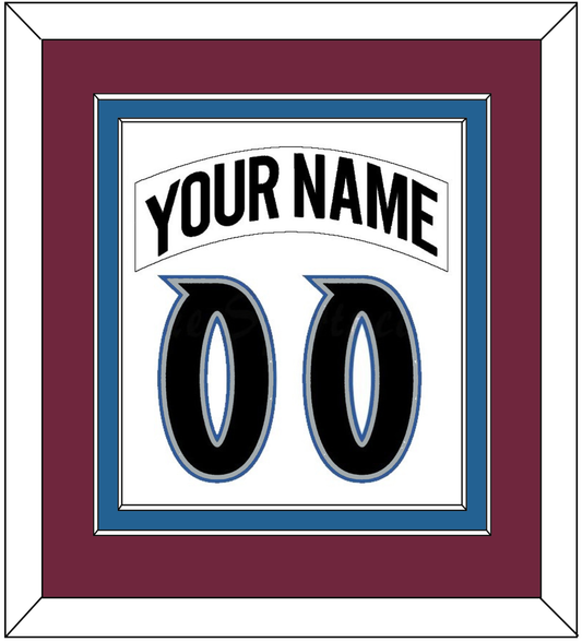 Colorado Nameplate & Number (Back) Combined - Home White (1999-2001) - Signature Tier 2
