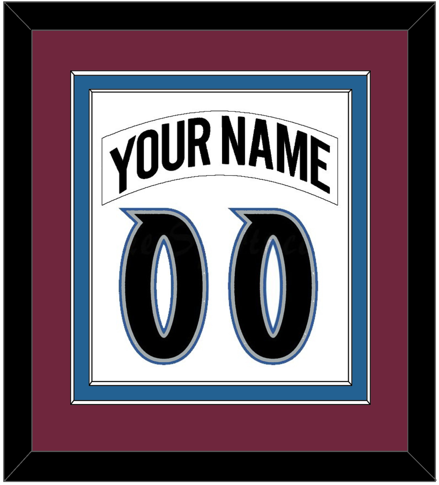 Colorado Nameplate & Number (Back) Combined - Home White (1999-2001) - Signature Tier 2