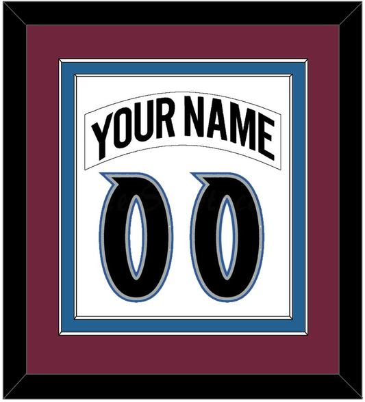 Colorado Nameplate & Number (Back) Combined - Home White (1999-2001) - Signature Tier 2