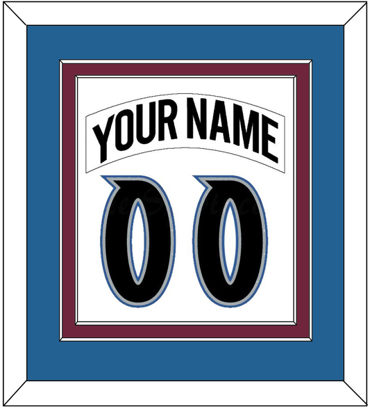 Colorado Nameplate & Number (Back) Combined - Home White (1999-2001) - Signature Tier 3