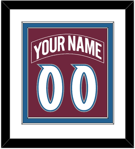 Colorado Nameplate & Number (Back) Combined - Road Burgundy (1999-2001) - Signature Tier 1