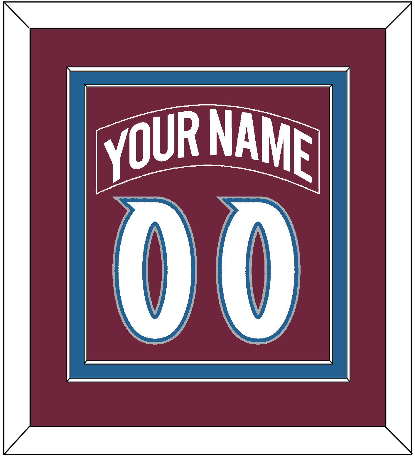 Colorado Nameplate & Number (Back) Combined - Road Burgundy (1999-2001) - Signature Tier 2