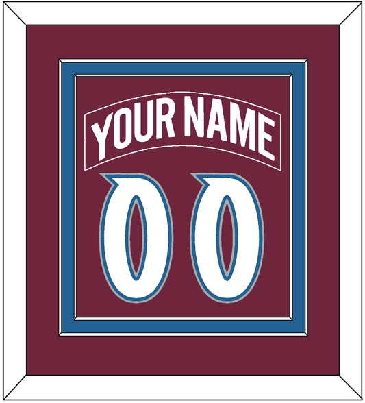 Colorado Nameplate & Number (Back) Combined - Road Burgundy (1999-2001) - Signature Tier 2