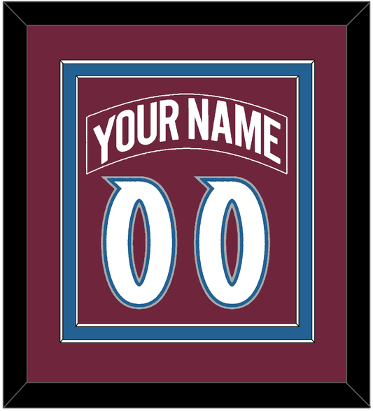 Colorado Nameplate & Number (Back) Combined - Road Burgundy (1999-2001) - Signature Tier 2