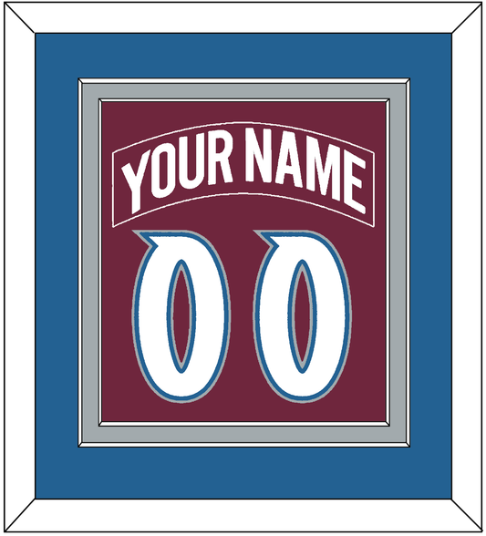 Colorado Nameplate & Number (Back) Combined - Road Burgundy (1999-2001) - Signature Tier 3