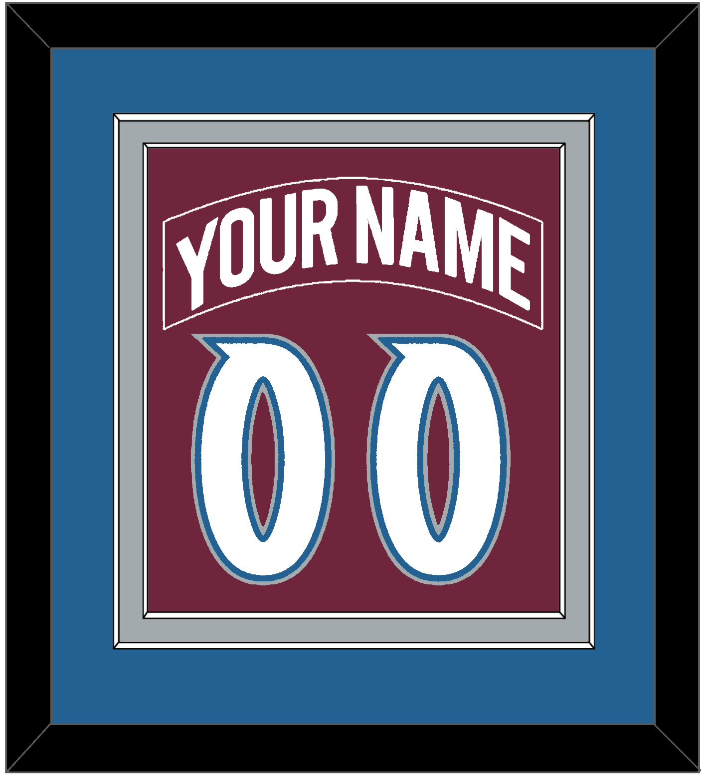 Colorado Nameplate & Number (Back) Combined - Road Burgundy (1999-2001) - Signature Tier 3