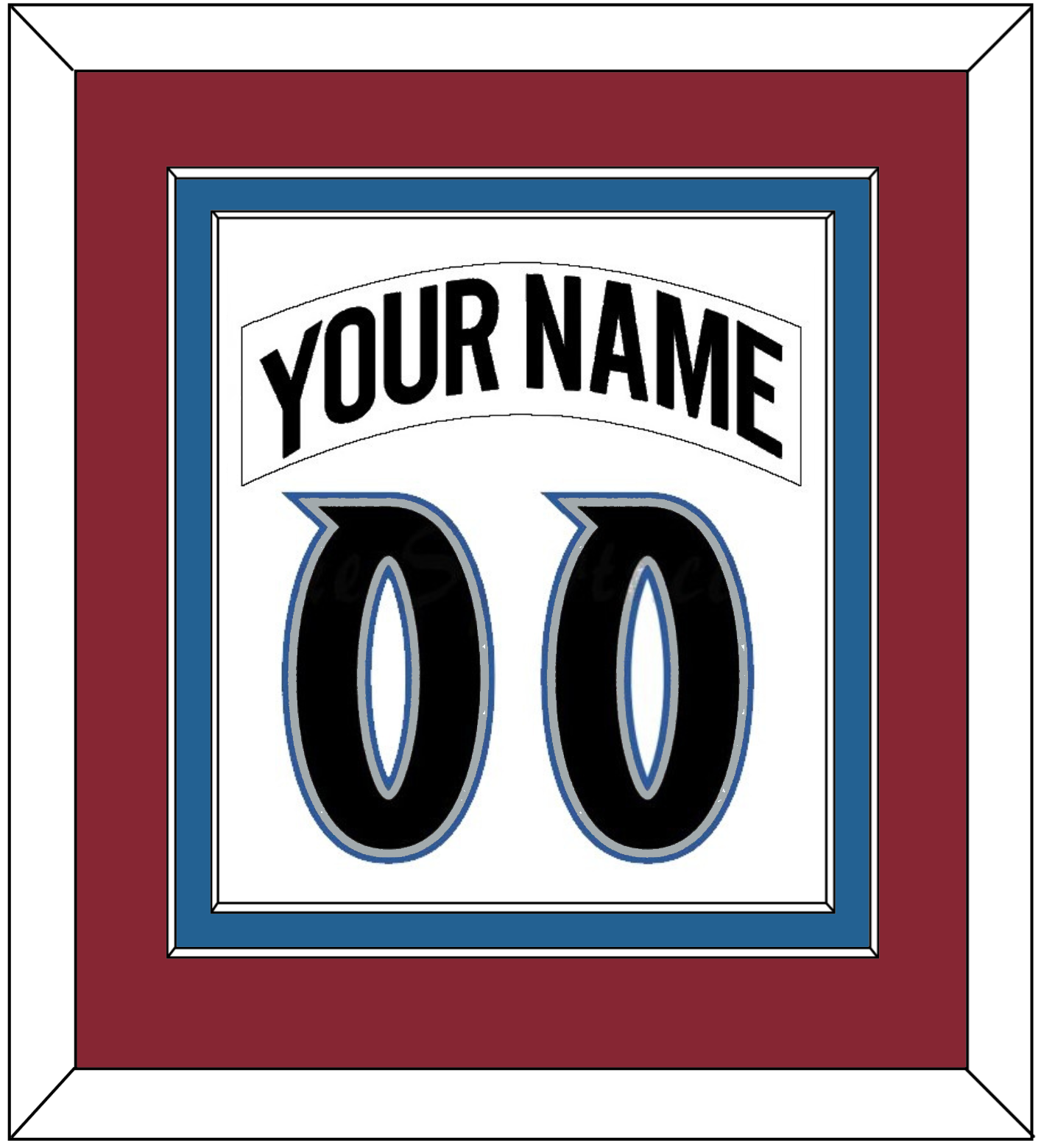 Colorado Nameplate & Number (Back) Combined - Home White (1995-1996) - Signature Tier 2