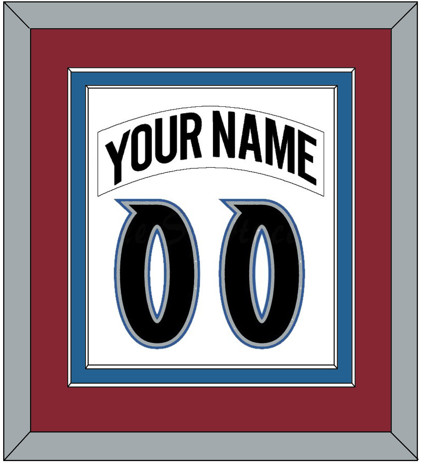 Colorado Nameplate & Number (Back) Combined - Home White (1995-1996) - Signature Tier 2