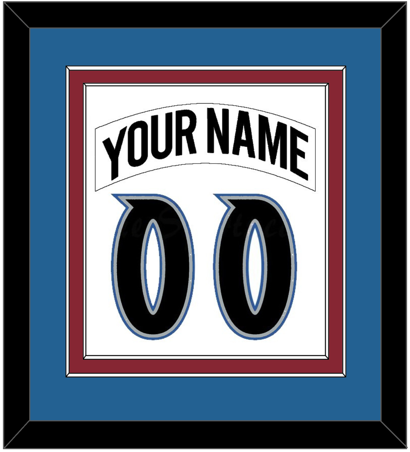 Colorado Nameplate & Number (Back) Combined - Home White (1995-1996) - Signature Tier 3