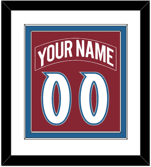 Colorado Nameplate & Number (Back) Combined - Road Burgundy (1995-1996) - Signature Tier 1