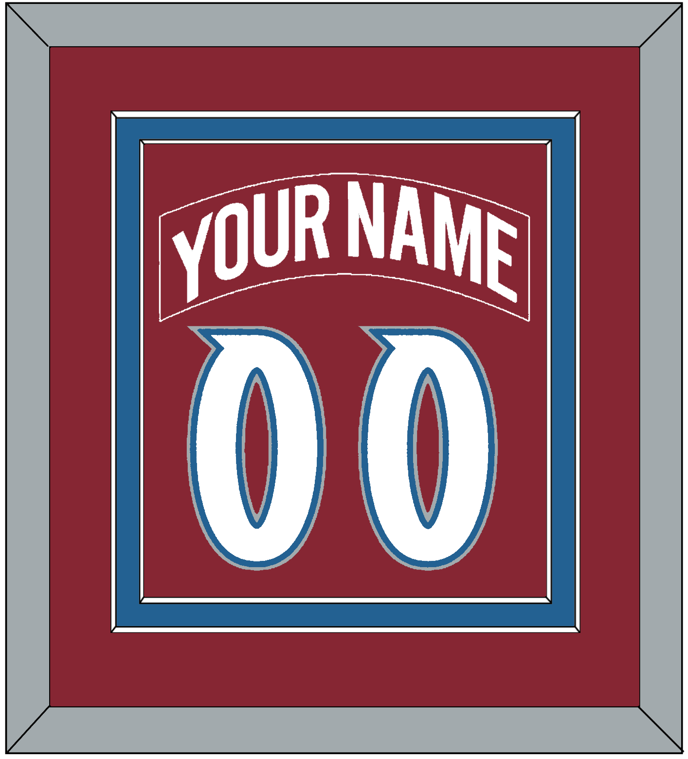 Colorado Nameplate & Number (Back) Combined - Road Burgundy (1995-1996) - Signature Tier 2