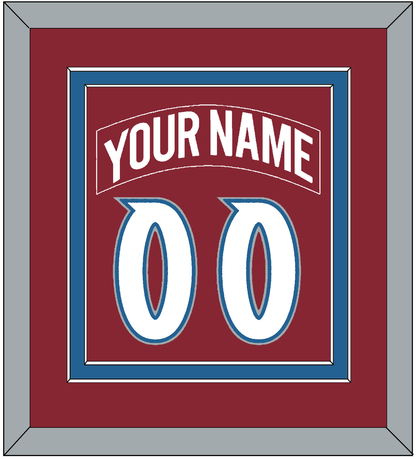 Colorado Nameplate & Number (Back) Combined - Road Burgundy (1995-1996) - Signature Tier 2