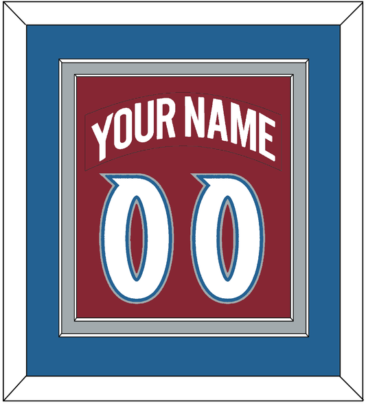 Colorado Nameplate & Number (Back) Combined - Road Burgundy (1995-1996) - Signature Tier 3