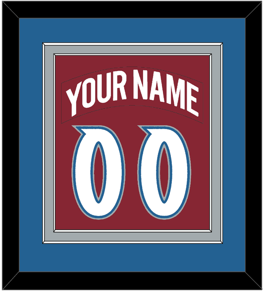 Colorado Nameplate & Number (Back) Combined - Road Burgundy (1995-1996) - Signature Tier 3