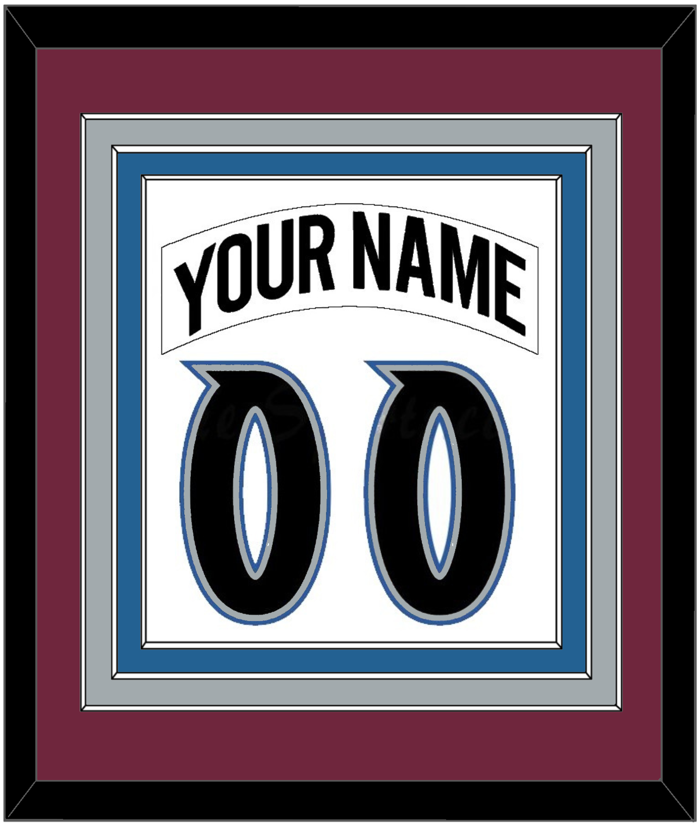 Colorado Nameplate & Number (Back) Combined - Home White (1999-2001) - Premier Tier 2