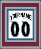 Colorado Nameplate & Number (Back) Combined - Home White (1999-2001) - Triple Mat 2
