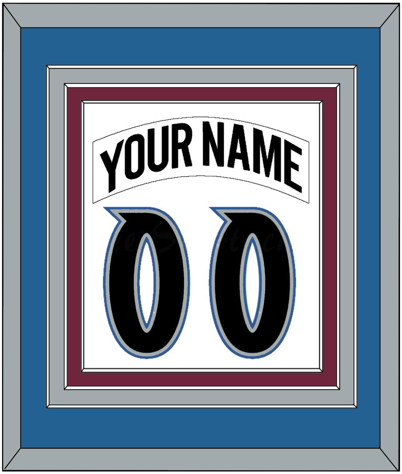 Colorado Nameplate & Number (Back) Combined - Home White (1999-2001) - Premier Tier 3