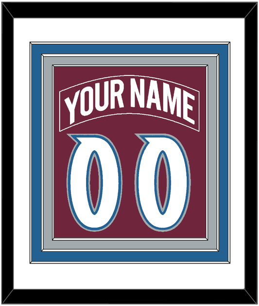 Colorado Nameplate & Number (Back) Combined - Road Burgundy (1999-2001) - Premier Tier 1