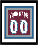 Colorado Nameplate & Number (Back) Combined - Road Burgundy (1999-2001) - Triple Mat 1