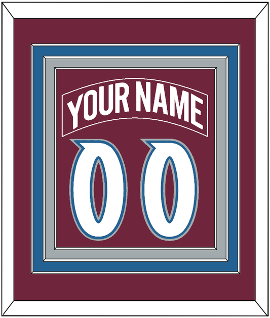 Colorado Nameplate & Number (Back) Combined - Road Burgundy (1999-2001) - Premier Tier 2