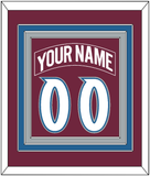 Colorado Nameplate & Number (Back) Combined - Road Burgundy (1999-2001) - Triple Mat 2