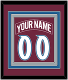 Colorado Nameplate & Number (Back) Combined - Road Burgundy (1999-2001) - Triple Mat 2