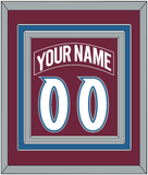 Colorado Nameplate & Number (Back) Combined - Road Burgundy (1999-2001) - Triple Mat 2