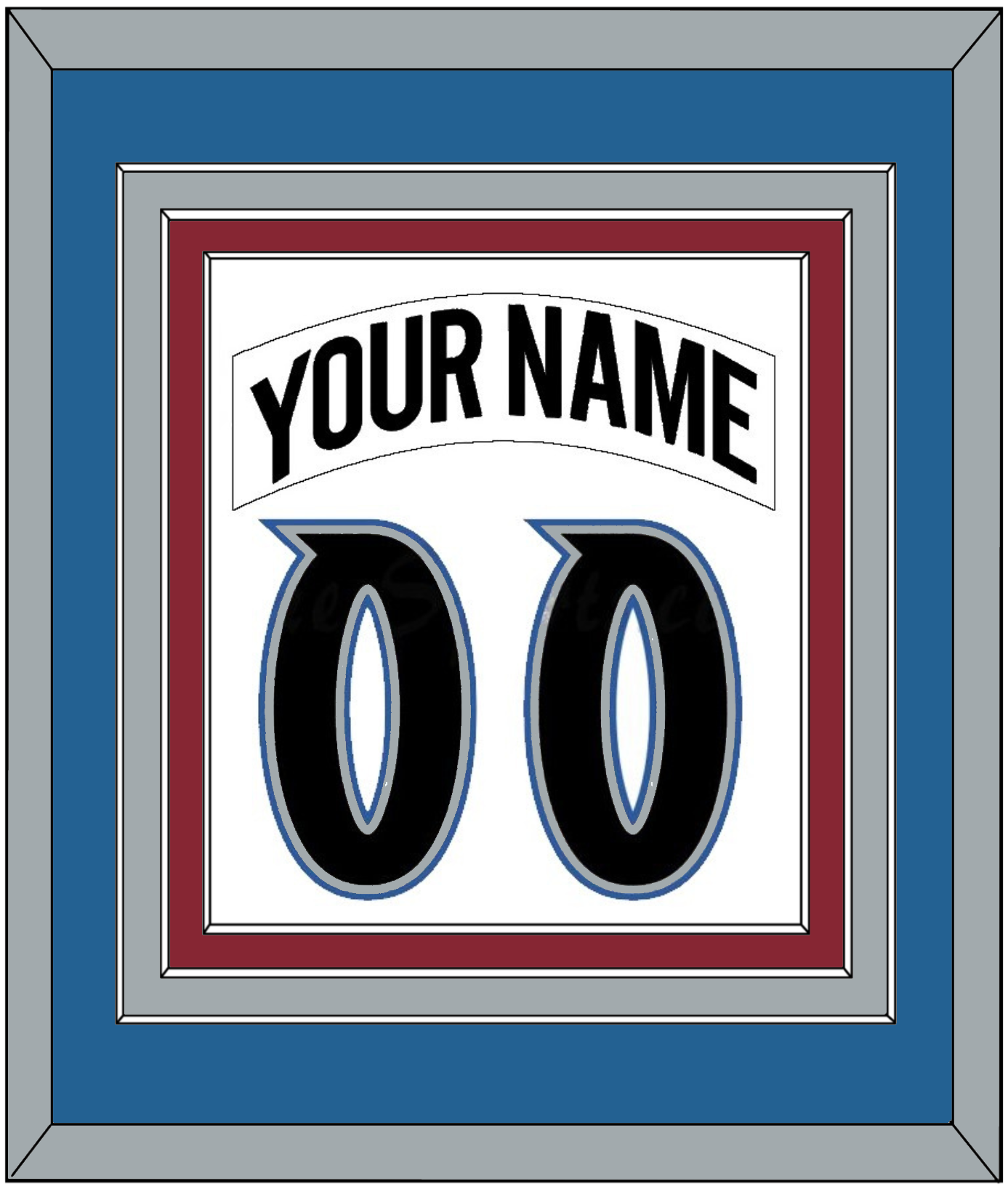 Colorado Nameplate & Number (Back) Combined - Home White (1995-1996) - Premier Tier 3