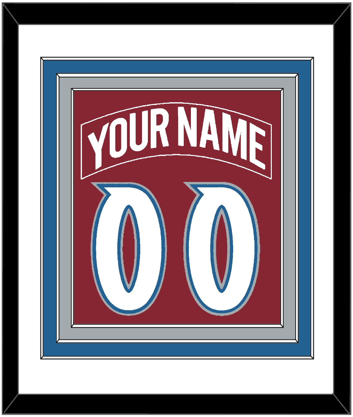 Colorado Nameplate & Number (Back) Combined - Road Burgundy (1995-1996) - Premier Tier 1