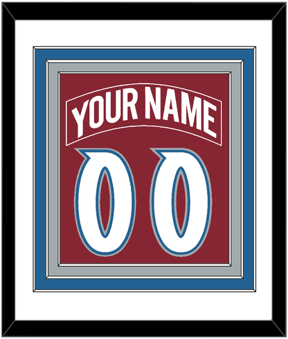 Colorado Nameplate & Number (Back) Combined - Road Burgundy (1995-1996) - Premier Tier 1