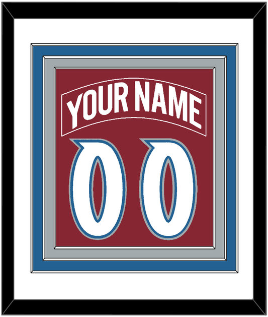 Colorado Nameplate & Number (Back) Combined - Road Burgundy (1995-1996) - Premier Tier 1