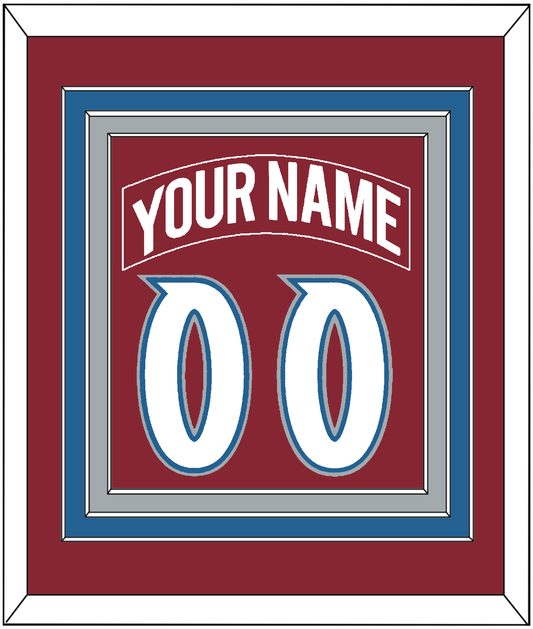 Colorado Nameplate & Number (Back) Combined - Road Burgundy (1995-1996) - Premier Tier 2