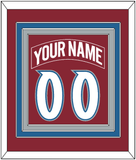 Colorado Nameplate & Number (Back) Combined - Road Burgundy (1995-1996) - Triple Mat 2