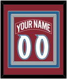 Colorado Nameplate & Number (Back) Combined - Road Burgundy (1995-1996) - Triple Mat 2