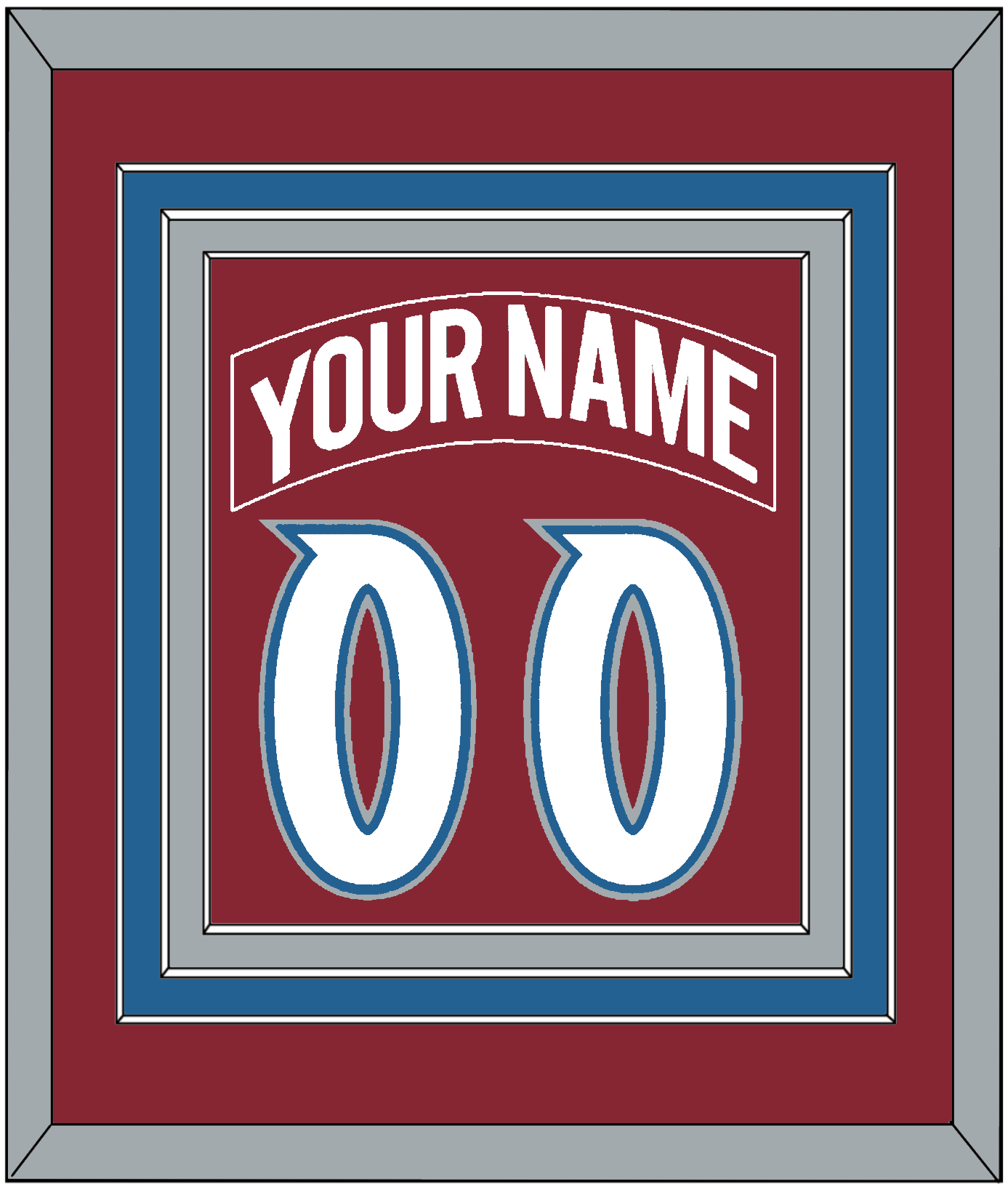 Colorado Nameplate & Number (Back) Combined - Road Burgundy (1995-1996) - Premier Tier 2