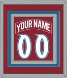 Colorado Nameplate & Number (Back) Combined - Road Burgundy (1995-1996) - Triple Mat 2