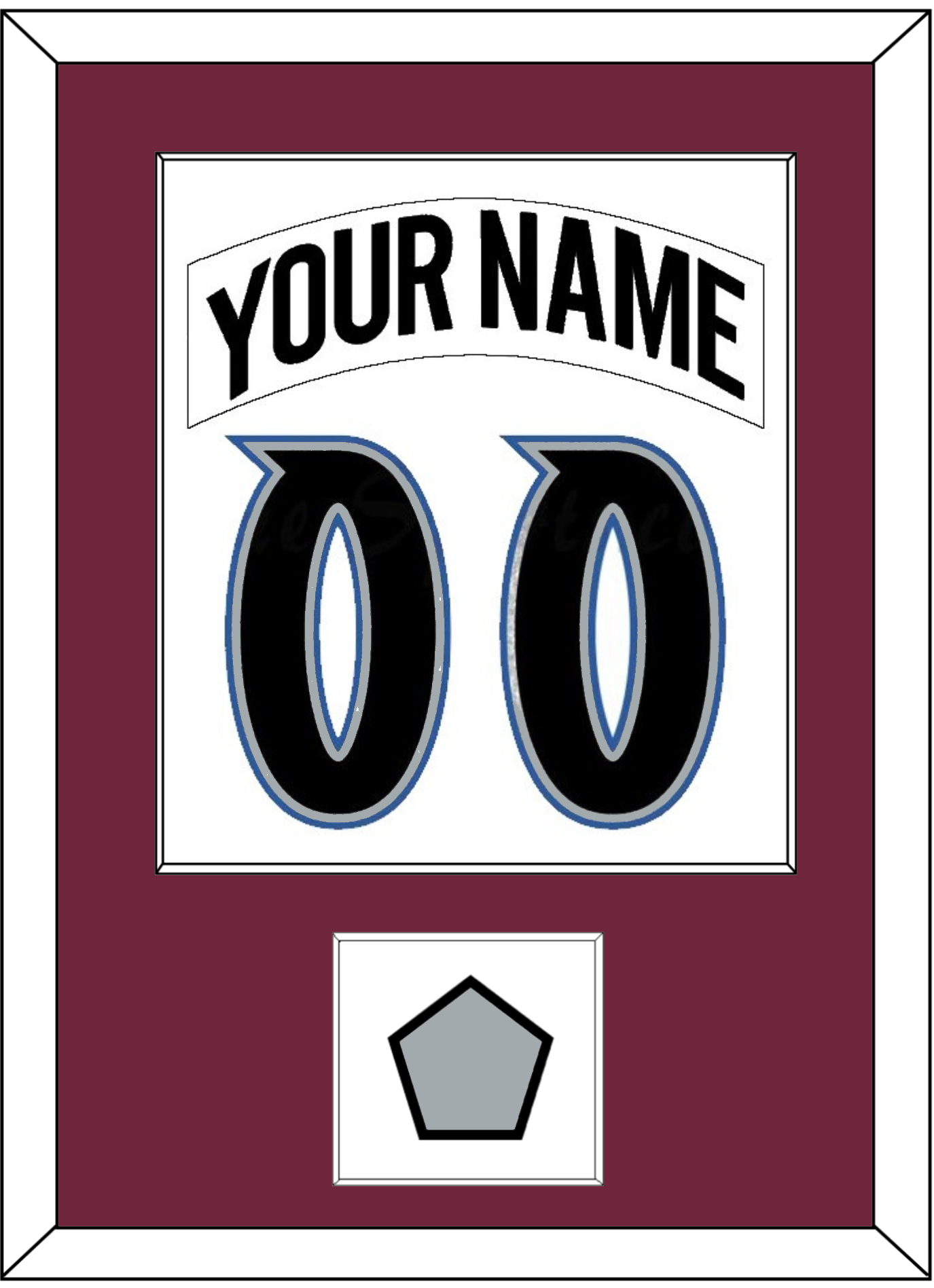 Colorado Nameplate & Number (Back) Combined, With Stanley Cup Champions Patch - Home White (1999-2001) - Essential Tier 1